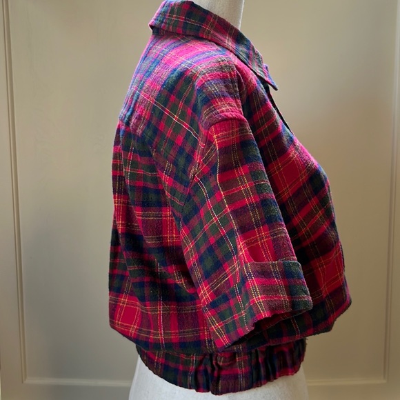 Re Collection Elastic Waist Flannel Shirt Size XS/S - Picture 5 of 13